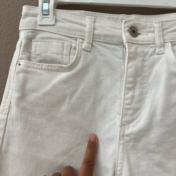 Zara High Waist Raw Hem Straight Leg - Picture 4 of 10